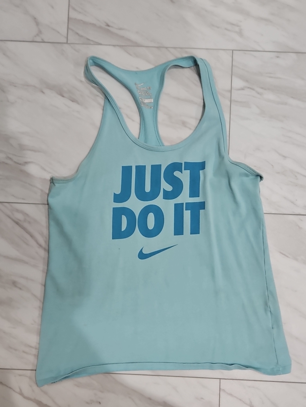 Nike Women's Light Blue 'Just Do It' Racerback Tank